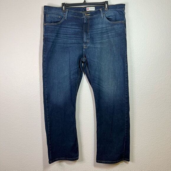 Wrangler Men's Relaxed Boot Jeans Straight Stretch‎ Denim Dark Wash Size 42x30 - Picture 1 of 7